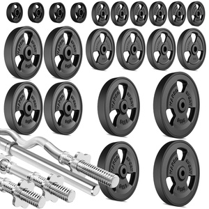 Set di barre rinforzate e pesi gommati 172 kg - Marbo Sport