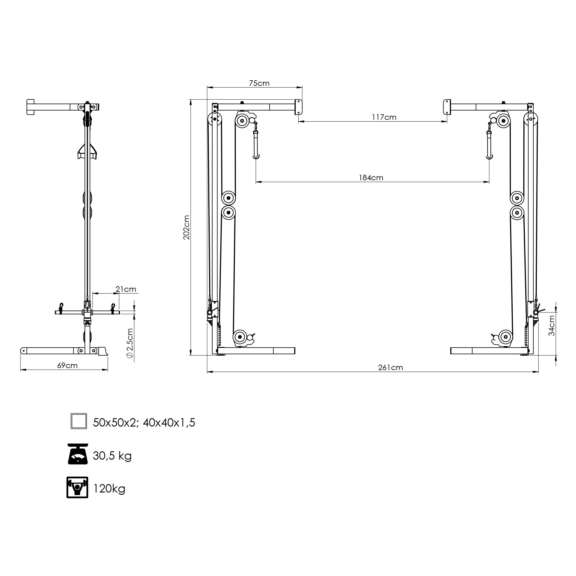 Lat machine per gabbia rack MS-W108 2.0 – Marbo Sport