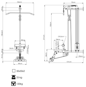 Sollevatore superiore e inferiore per parete con sedile e poggiapiedi MS-W104 2.0 - Marbo Sport