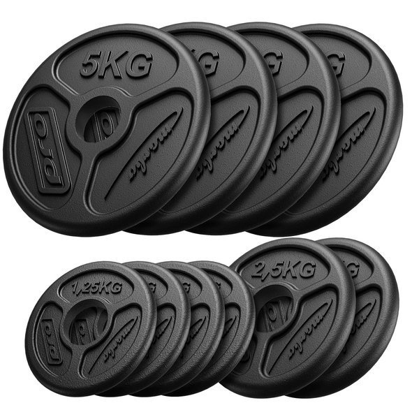 Set di pesi Olimpico in Ghisa con foro ø51 mm | Set 30 kg / 4 x 5 kg + 2 x 2,5 kg + 4 x 1,25 kg - Marbo Sport