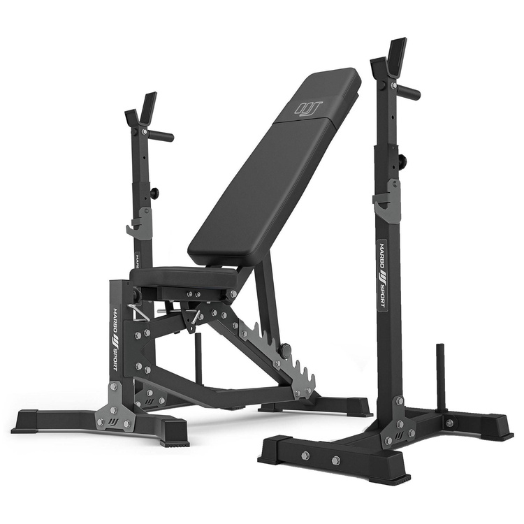 Set MS30_2.0 | panca da allenamento regolabile bifacciale + portabilancieri multilivello (2 pezzi) con assistenza - Marbo Sport