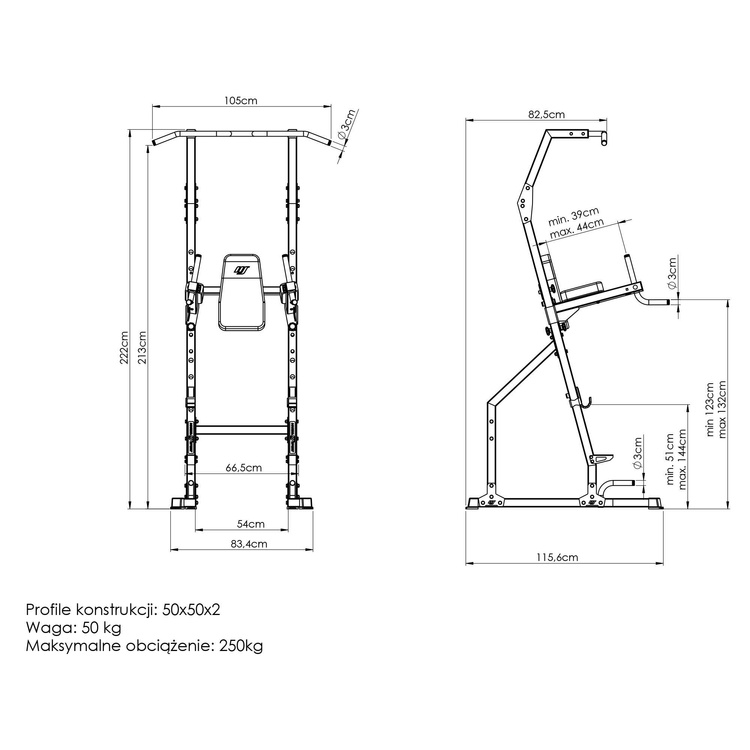 Stazione pesi MS-U110 2.0 con barra per trazioni - Marbo Sport