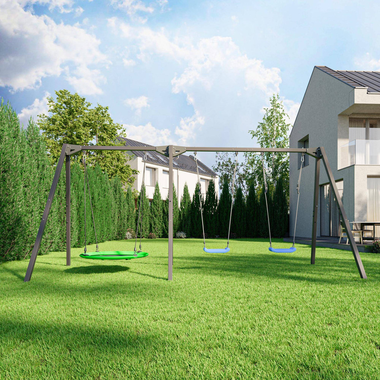 Altalena a tre posti con cuscinetti (telaio) PREMIUM MO-014 - Marbo Sport