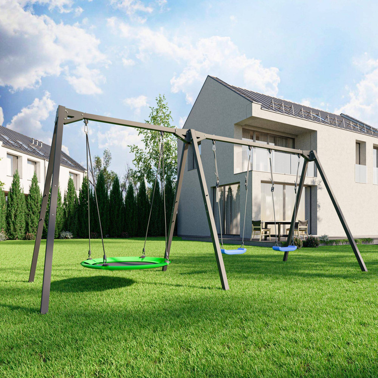 Altalena a tre posti con cuscinetti (telaio) PREMIUM MO-014 - Marbo Sport