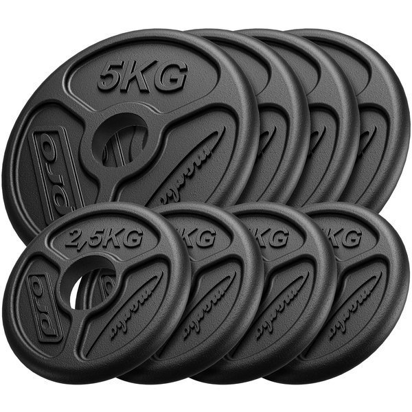 Set di pesi Olimpico in Ghisa con foro ø51 mm | Set 30 kg / 4 x 5 kg + 4 x 2,5 kg - Marbo Sport