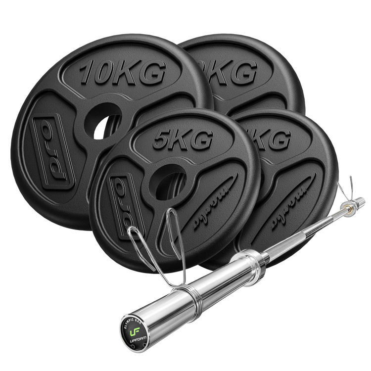 Set 45 kg | Barra olimpionica 180 cm + pesi olimpico 2x10kg, 2x5kg - Marbo Sport