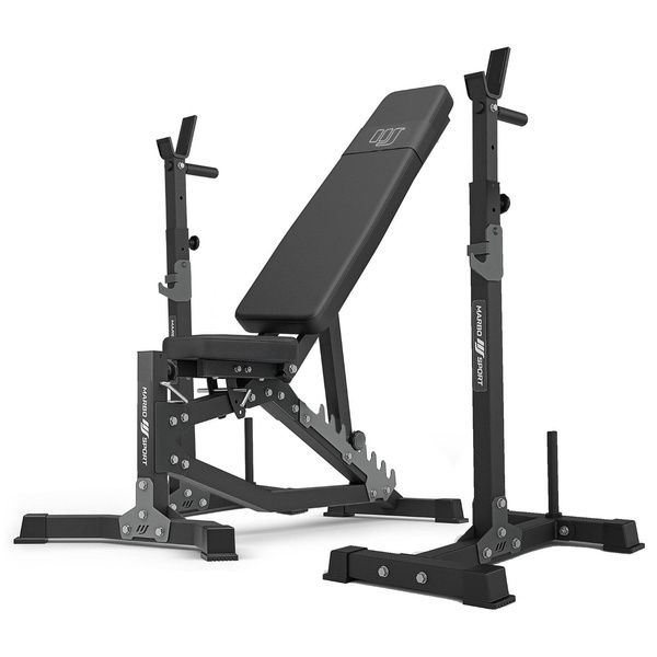 Set MS30_2.0 | panca da allenamento regolabile bifacciale + portabilancieri multilivello (2 pezzi) con assistenza - Marbo Sport
