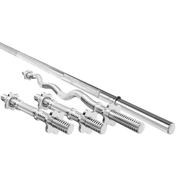 Set MWG2 | Barra dritto 198 cm + bilanciere curl 120 cm + 2x bilanciere dritto corta 40 cm - Marbo Sport