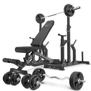 Set MS2_2.0_113KG | panca bifacciale + cavalletti regolabili + barre rinforzate e pesi 113 kg - Marbo Sport