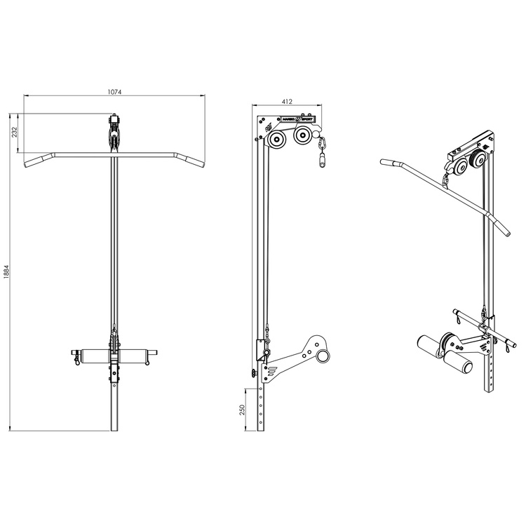 Stazione pulldown per panca Semi-Pro MS-W102 2.0 - Marbo Sport