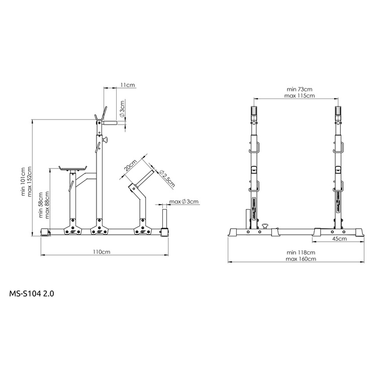 Stativi combinati con assicurazione MS-S104 2.0 - Marbo Sport