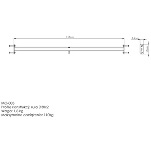 Barra dritta per esterni con portaborse MO-005 - Marbo Sport