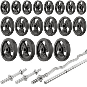 Set MH19_141KG_KIER | Panca regolabile per esercizi MH-L115 + supporti orientabili MH-S201 + barre rinforzate e pesi 113 kg - Marbo Sport