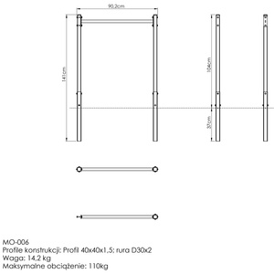 Corrimano esterno ad immersione (lungo) MO-006 - Marbo Sport