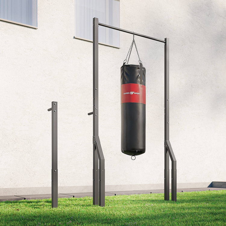 Barra per trazioni esterna con supporto per sacchetto e corrimano corto per dip MO-Z3 - Marbo Sport