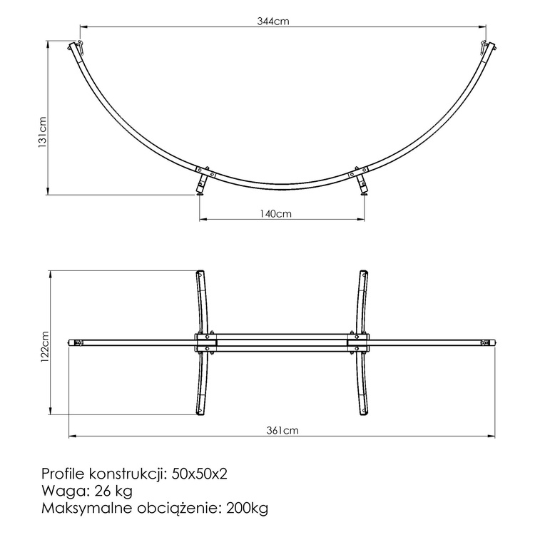 Telaio per amaca grande MO-011 - Marbo Sport