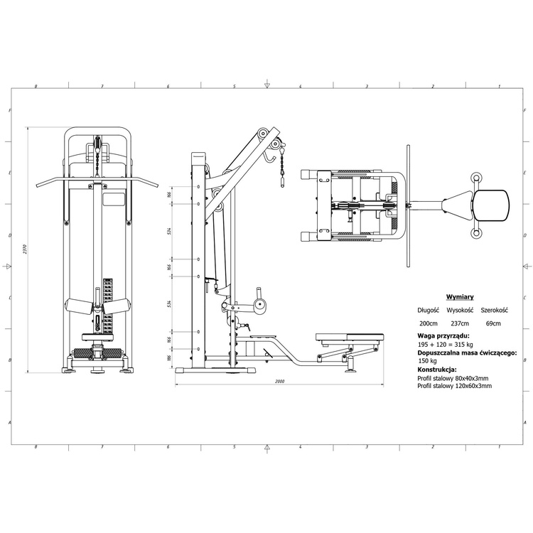 Macchina 2-in-1 per sollevamento superiore e inferiore MP-U211 - Marbo Sport