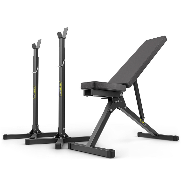 Set SG1 | Panca da ginnastica SG-11 + supporti per bilancieri regolabili SG-10 - SmartGym Fitness Accessories