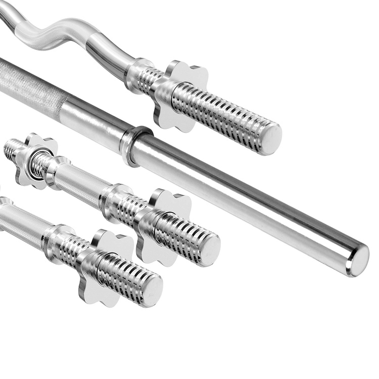 Set di barre rinforzate e pesi gommati 113 kg - Marbo Sport