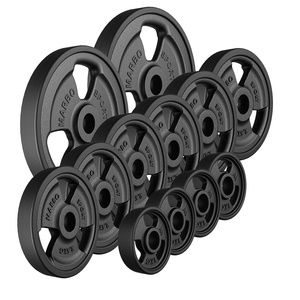 Set pesi in ghisa gommati Tri-Grip con foro ø 31 mm | Set 29 kg / 2 x 5 kg + 6 x 2,5 kg + 4 x 1 kg - Marbo Sport